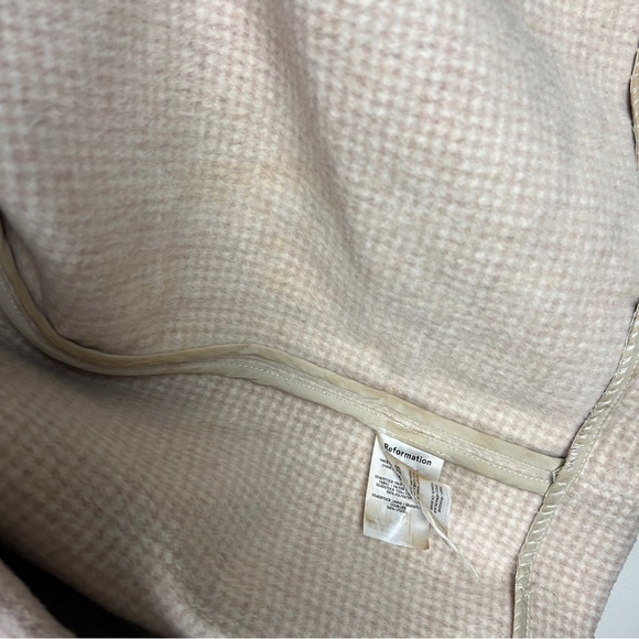 Reformation Lester Faux Fur Trim Button Wool Coat - Picture 9 of 9